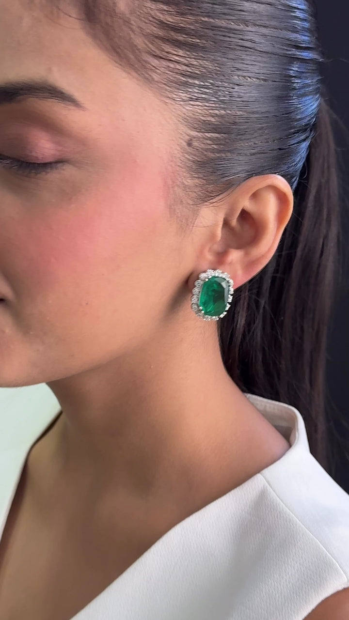 Wynter Diamond and Emerald Studs