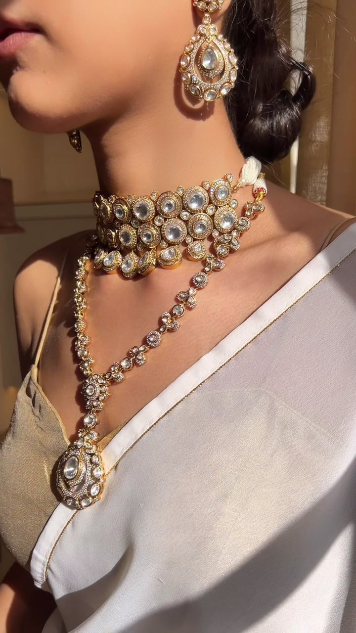 Aaina Polki Necklace Set