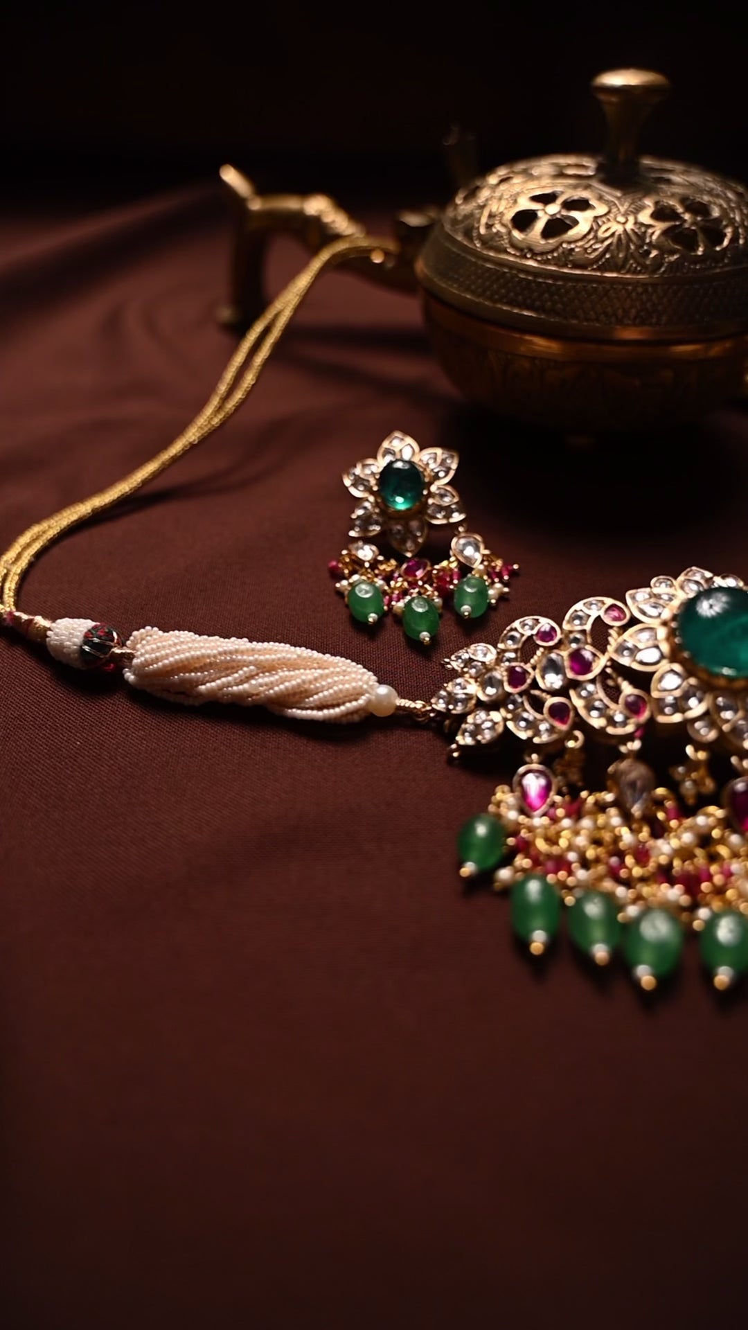 Shaheen Ruby and Emerald Choker Set
