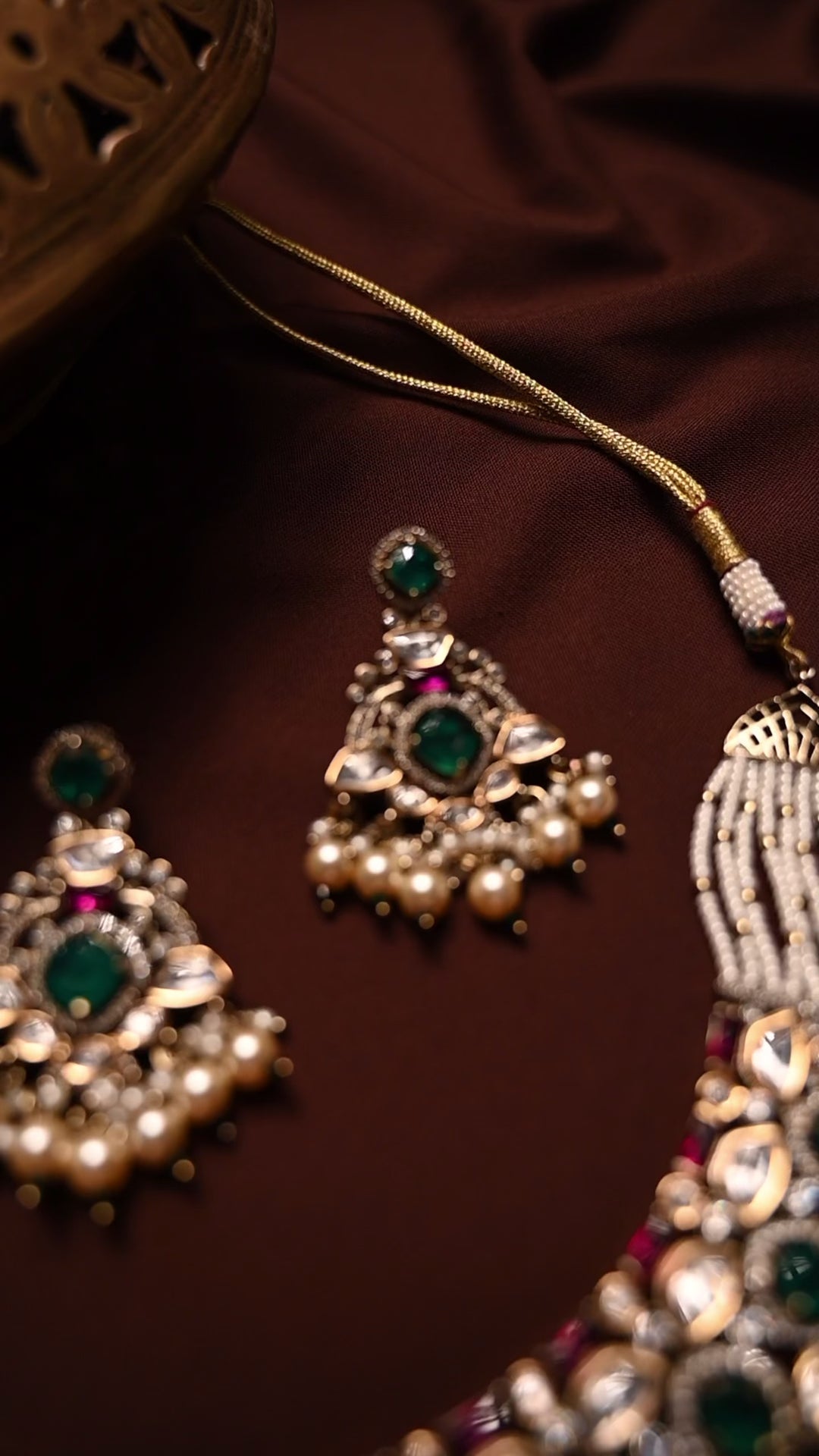 Orin Polki and Pearl Necklace Set