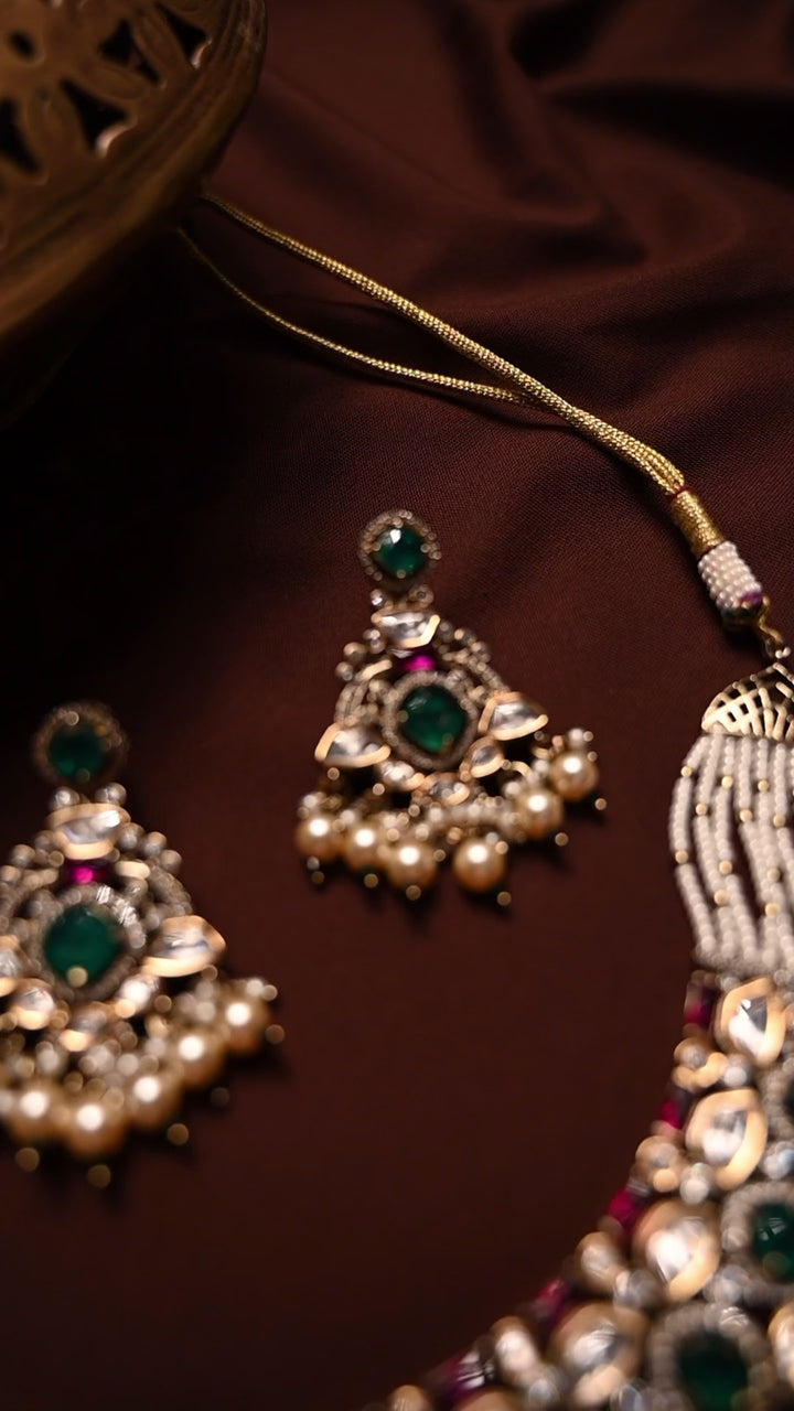 Orin Polki and Pearl Necklace Set