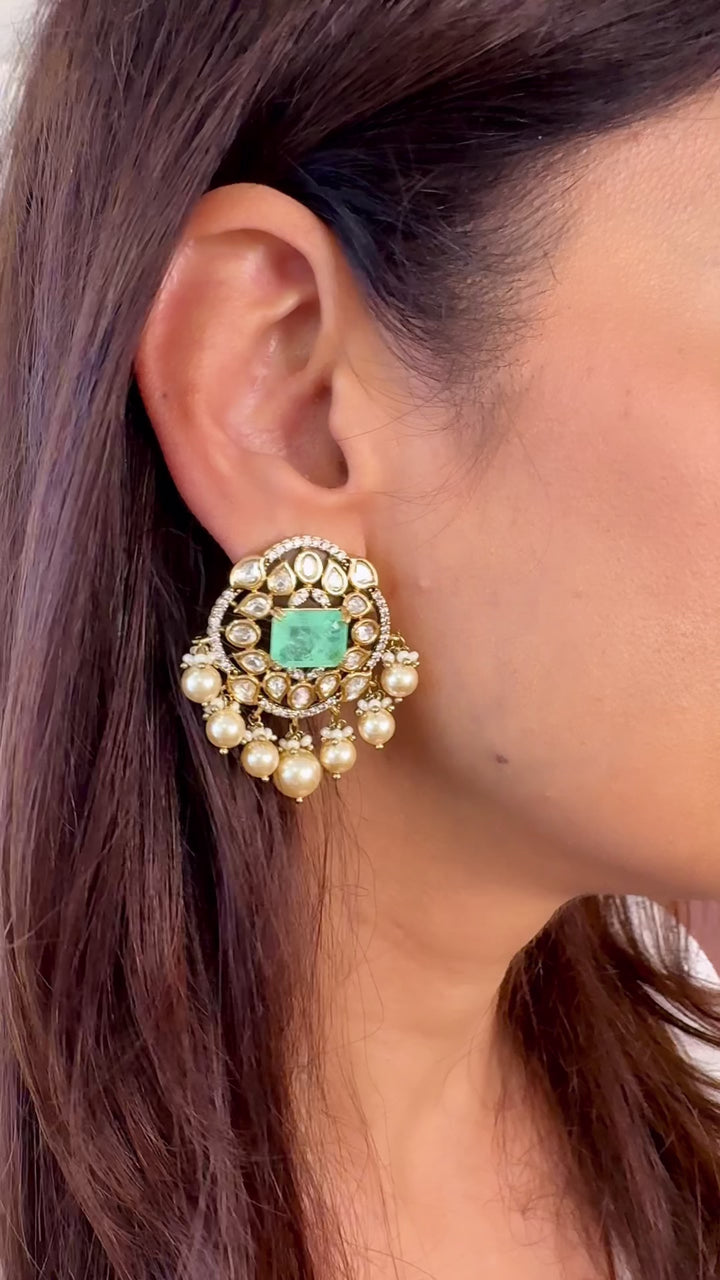 Tripti Moissanite Polki Studs