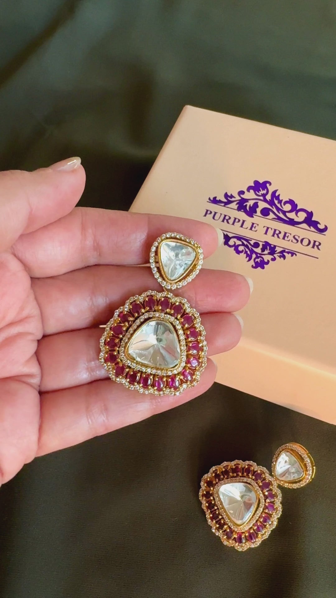 Smridhi Oberoi in Naira Moissanite Polki Earrings