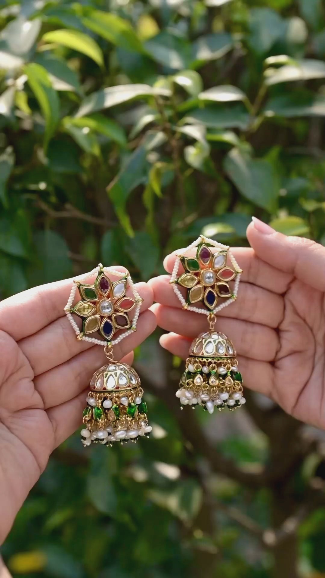 Mugdha Navratan Jhumkas