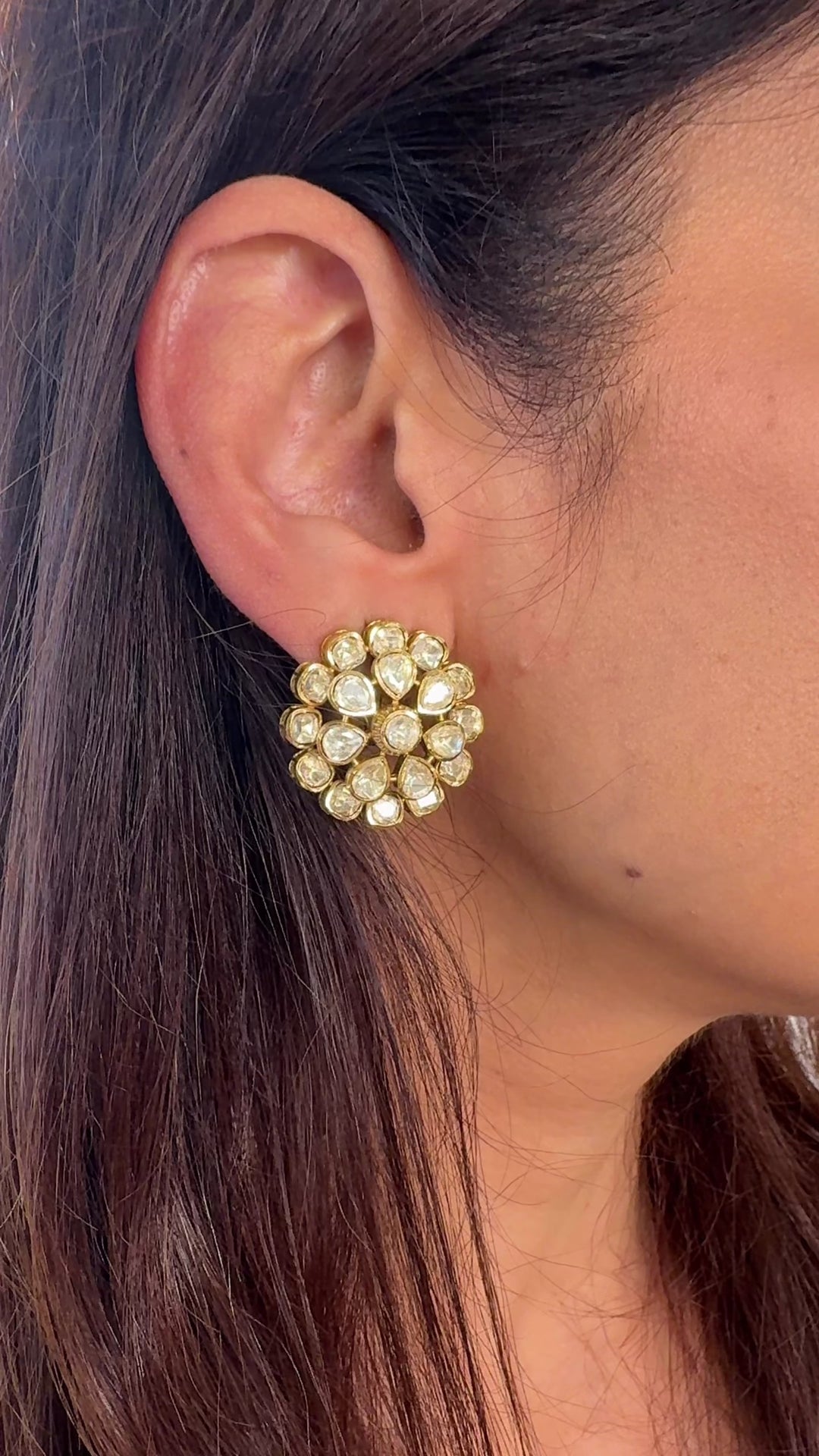 Shivi Moissanite Polki Studs