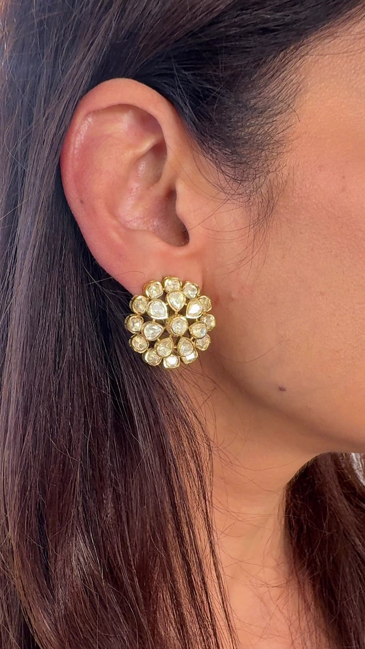 Shivi Moissanite Polki Studs