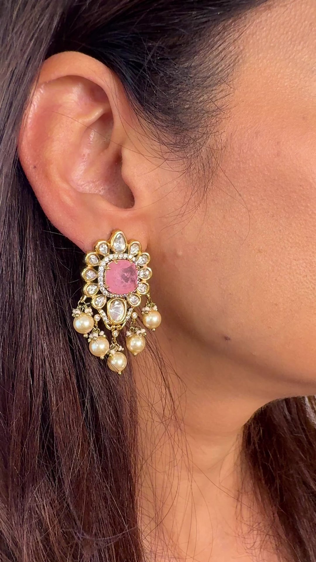 Lavika Moissanite Polki Studs