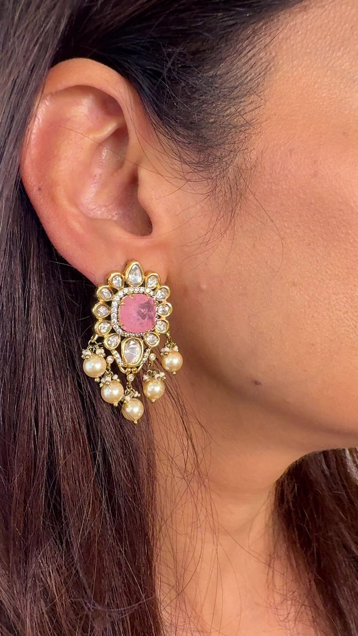 Lavika Moissanite Polki Studs