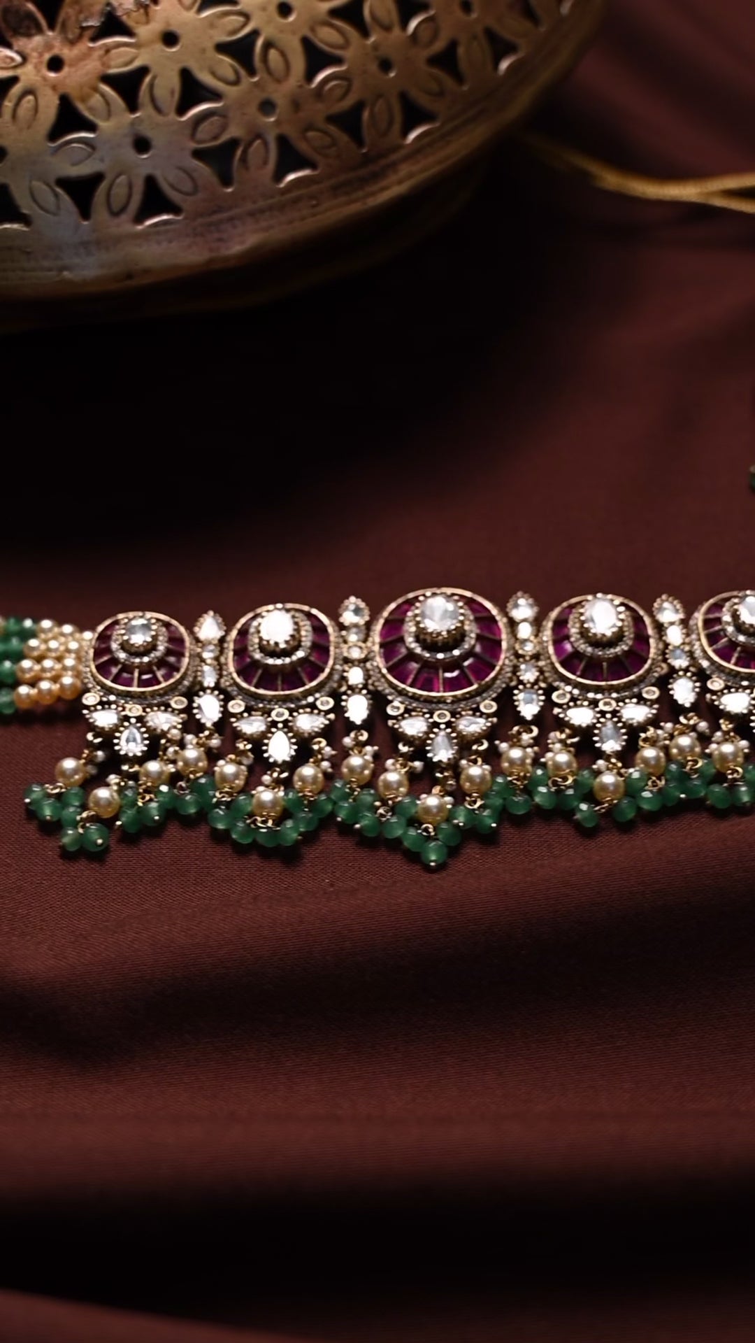 Aaliya Polki and Pearl Choker Set
