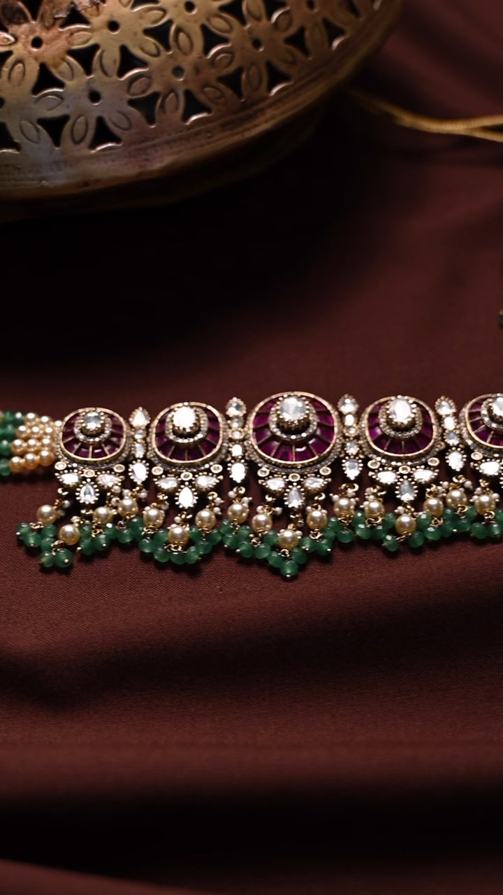 Aaliya Polki and Pearl Choker Set