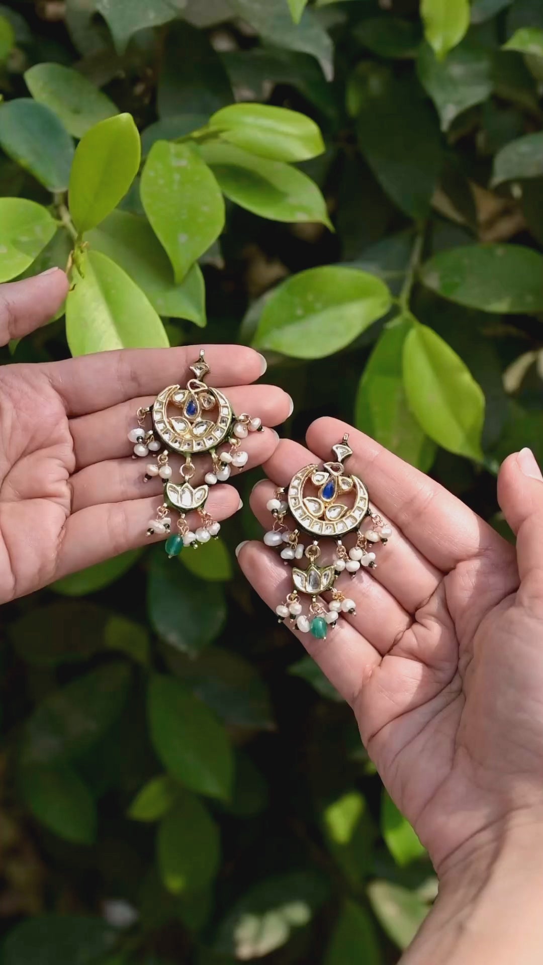 Anvi Pearl and Polki Earrings