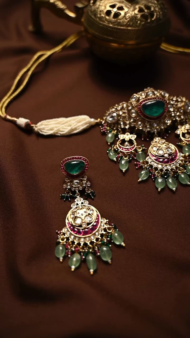 Arisha Ruby and Emerald Choker Set