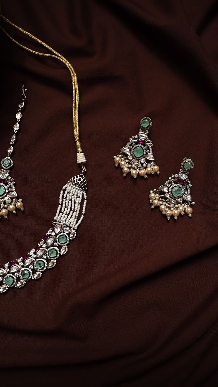 Orin Polki and Pearl Necklace Set