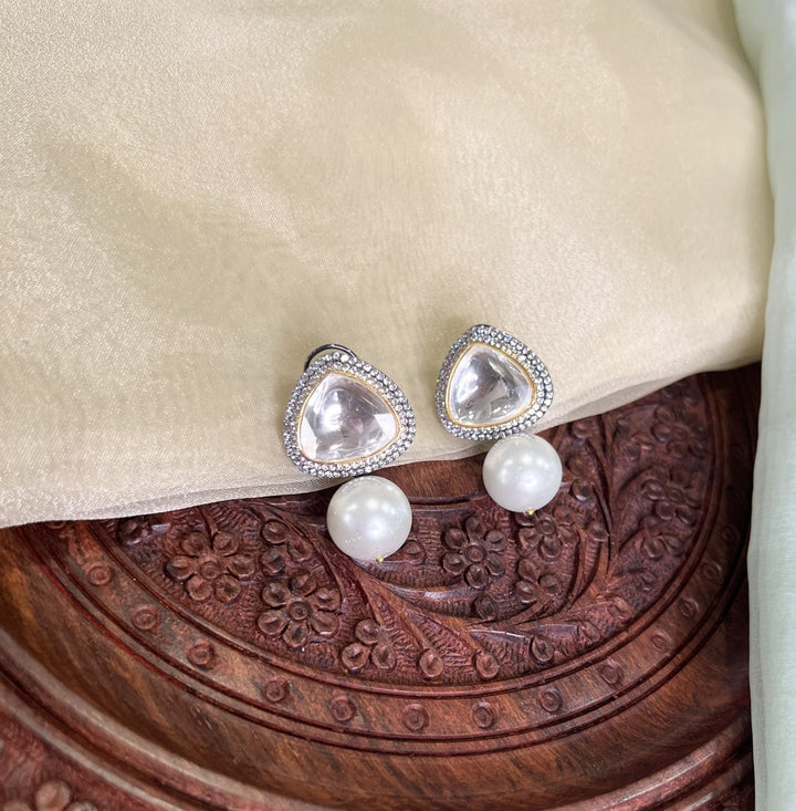 Leasha Victorian Polki and Pearl Studs