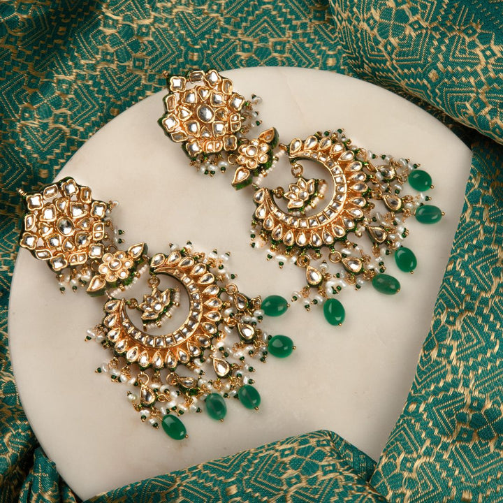 Mannat Emerald Polki and Pearl Chandbali