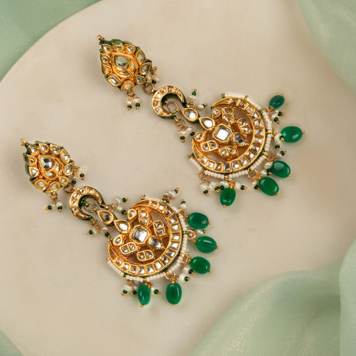 Dinayah Emerald Polki Earrings