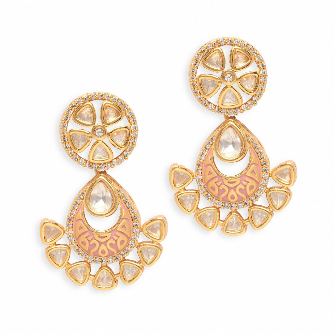 Urwah Enamel Polki Earrings