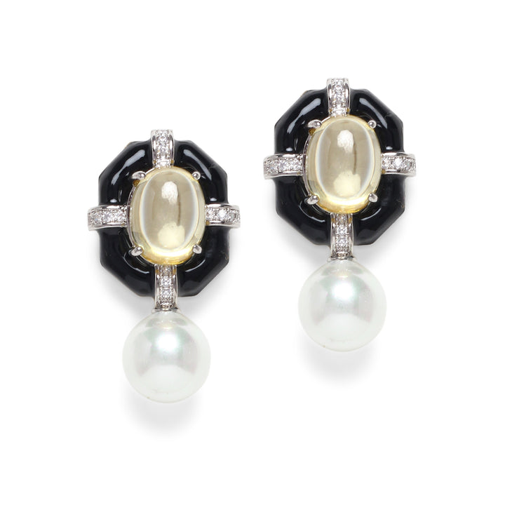 Claire Enamel Pearl Studs