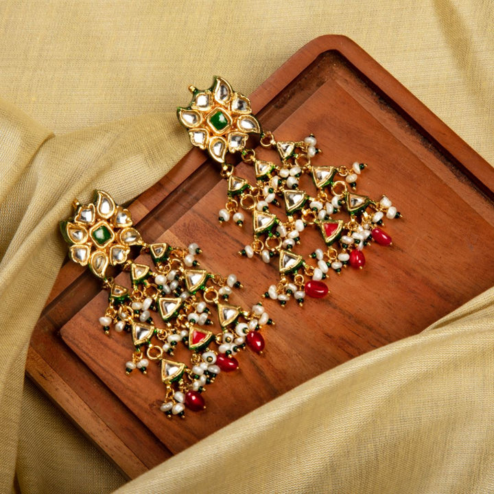 Eshana Polki and Pearl Earrings