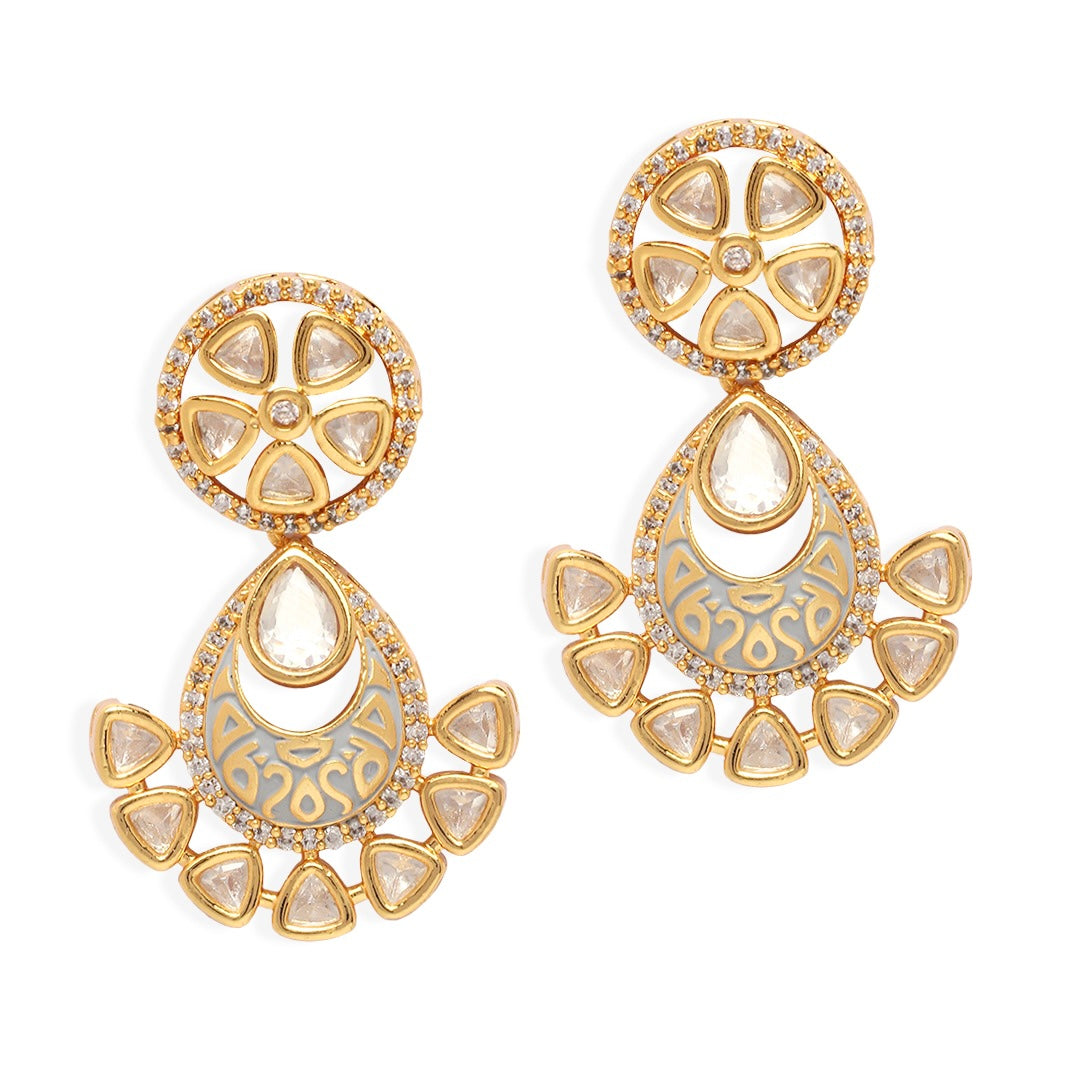 Urwah Enamel Polki Earrings