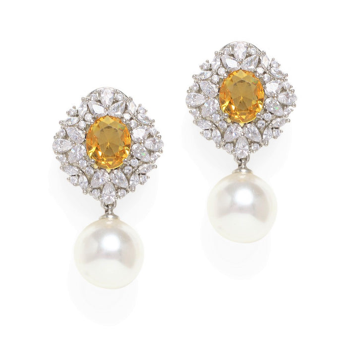 Eileen Diamond Pearl Earrings