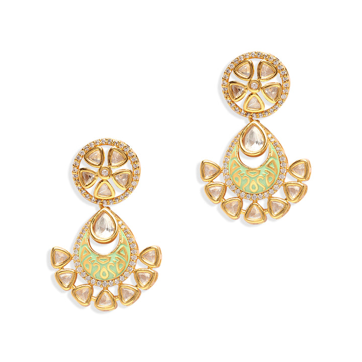 Urwah Enamel Polki Earrings