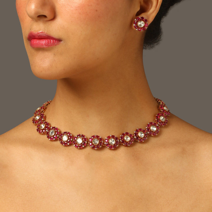 Suman Moissanite Polki Choker Set