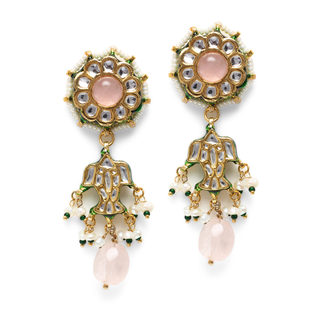 Aapra Pearl and Polki Earrings