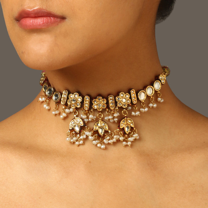 Navya Polki and Pearl Choker Set