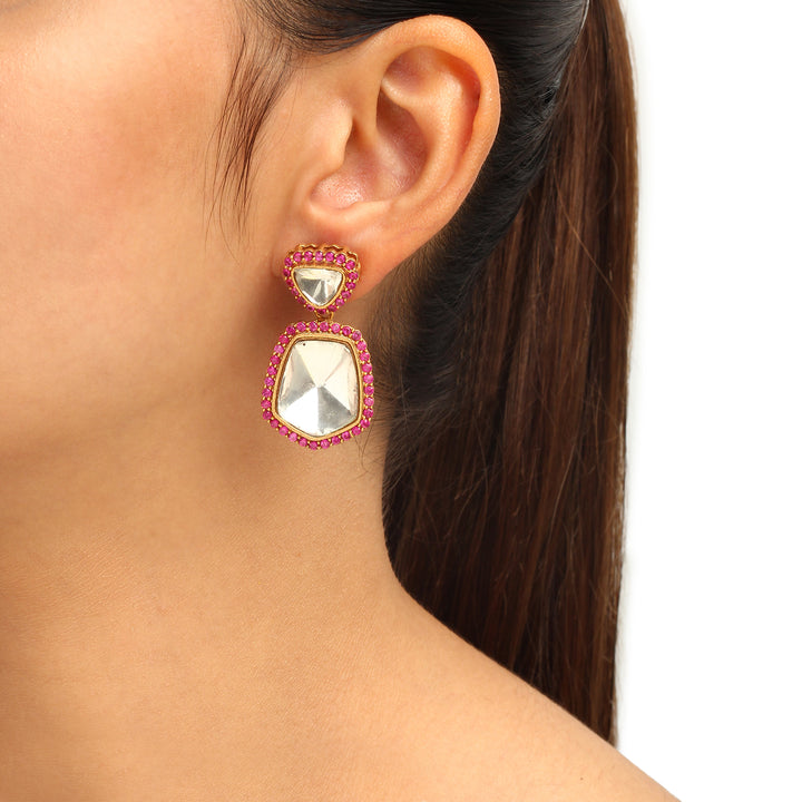 Marsha Ruby Polki Earrings