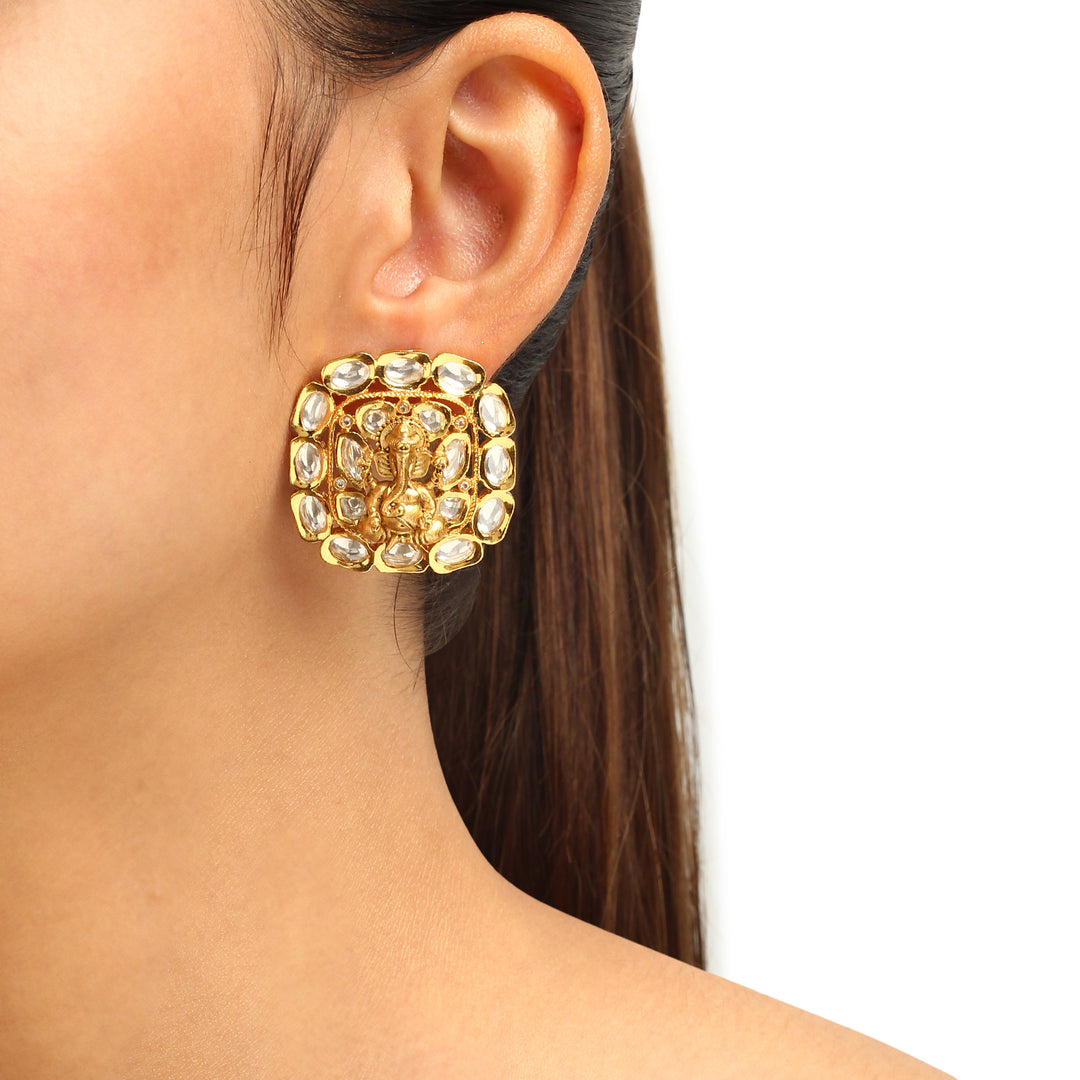 Ishya Temple Polki  Studs