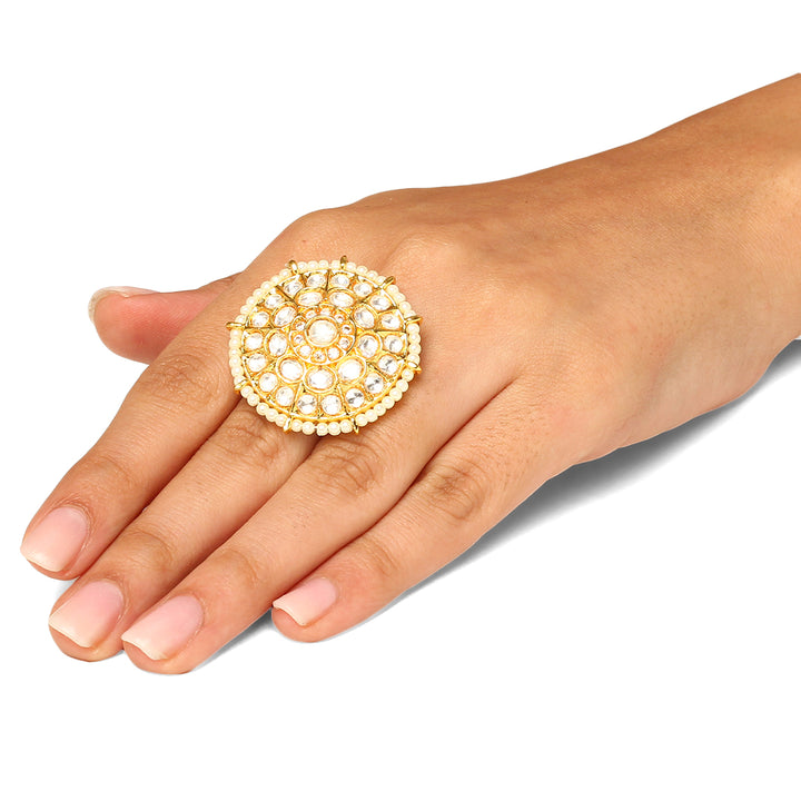 Aliza Polki and Pearls Ring