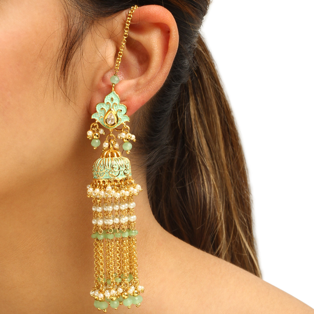 Yasira Enamel Jhumkas