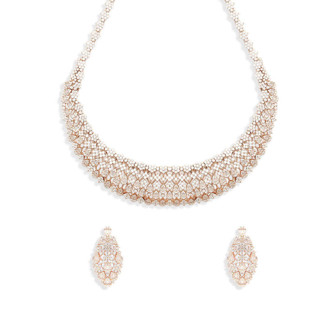 Norah Rose Gold Diamond Necklace Set