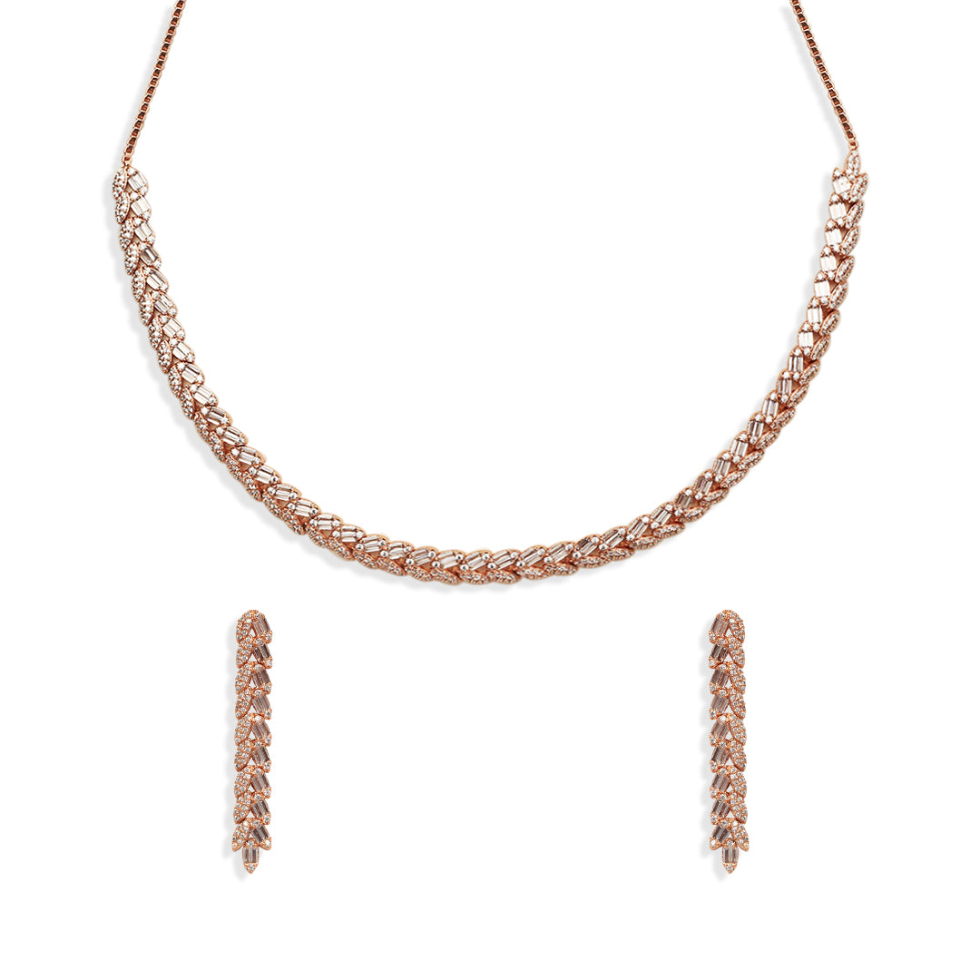 Iris Rose Gold Diamond Choker Set