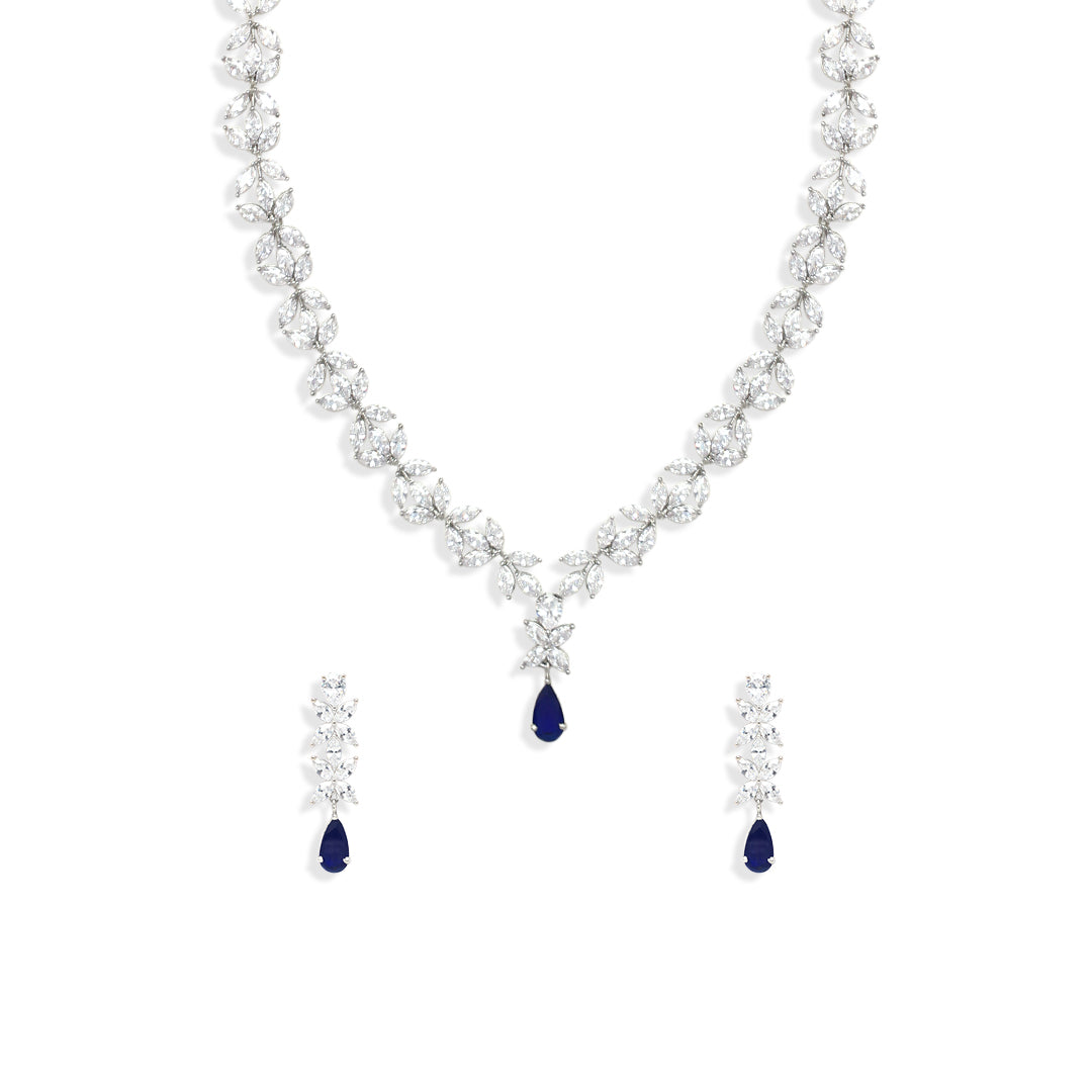 Davina Blue Diamond Necklace Set