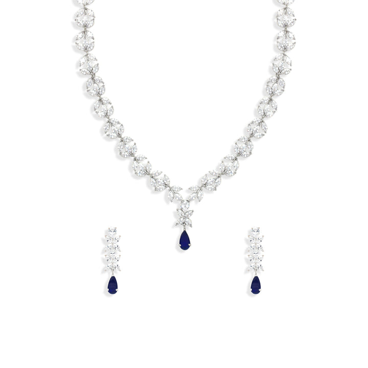 Davina Blue Diamond Necklace Set