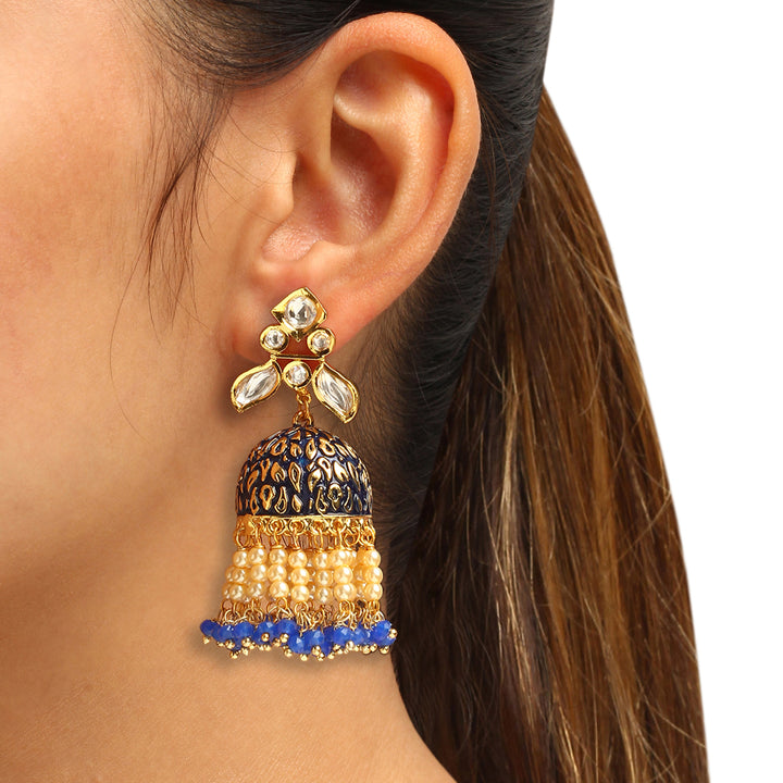 Yameena Enamel Jhumkis