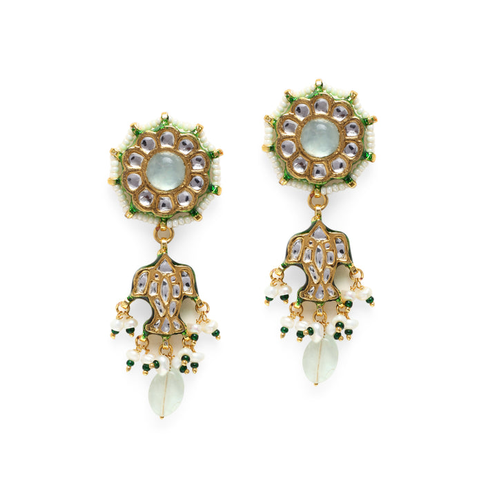 Aapra Pearl and Polki Earrings