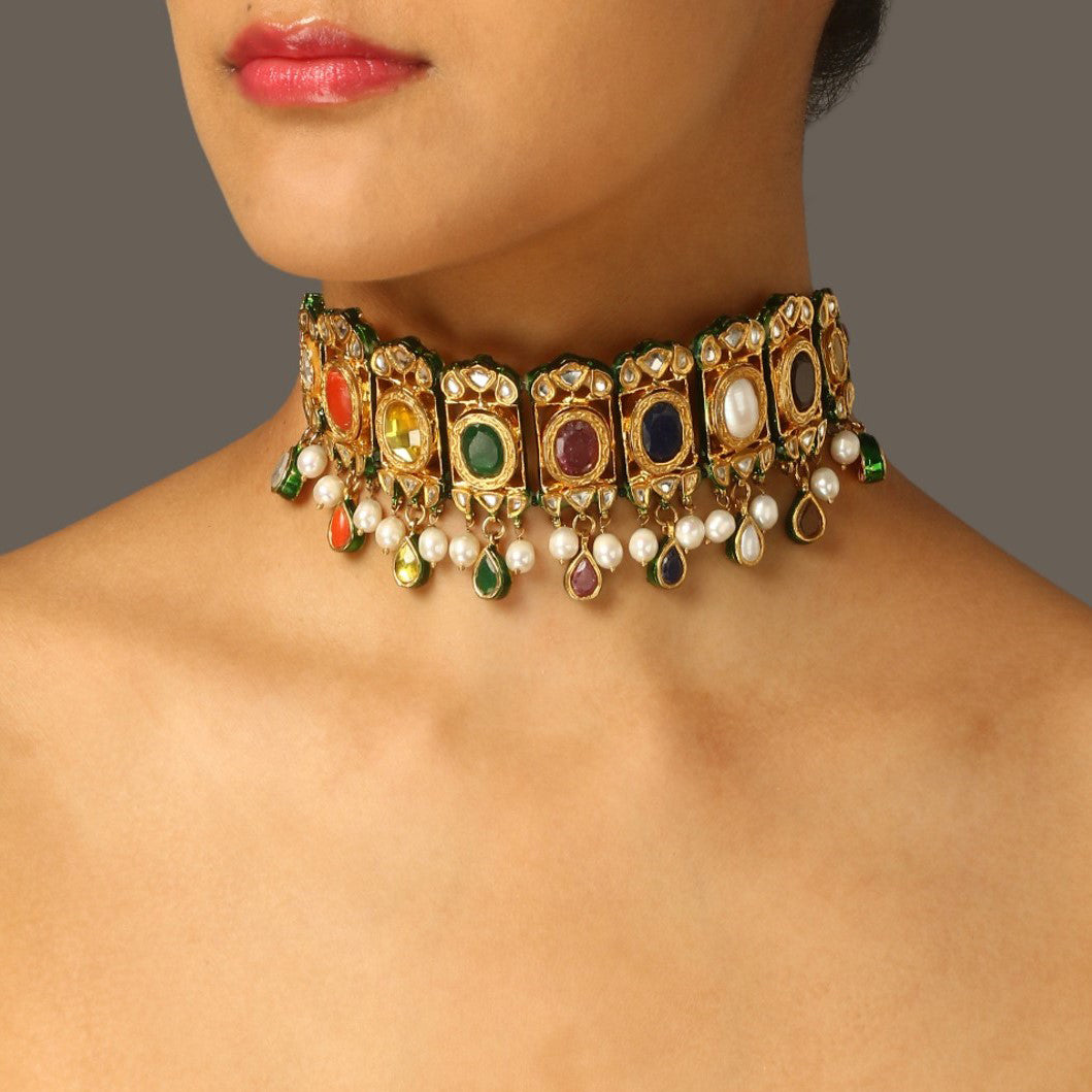 Imara Navratan Choker Set