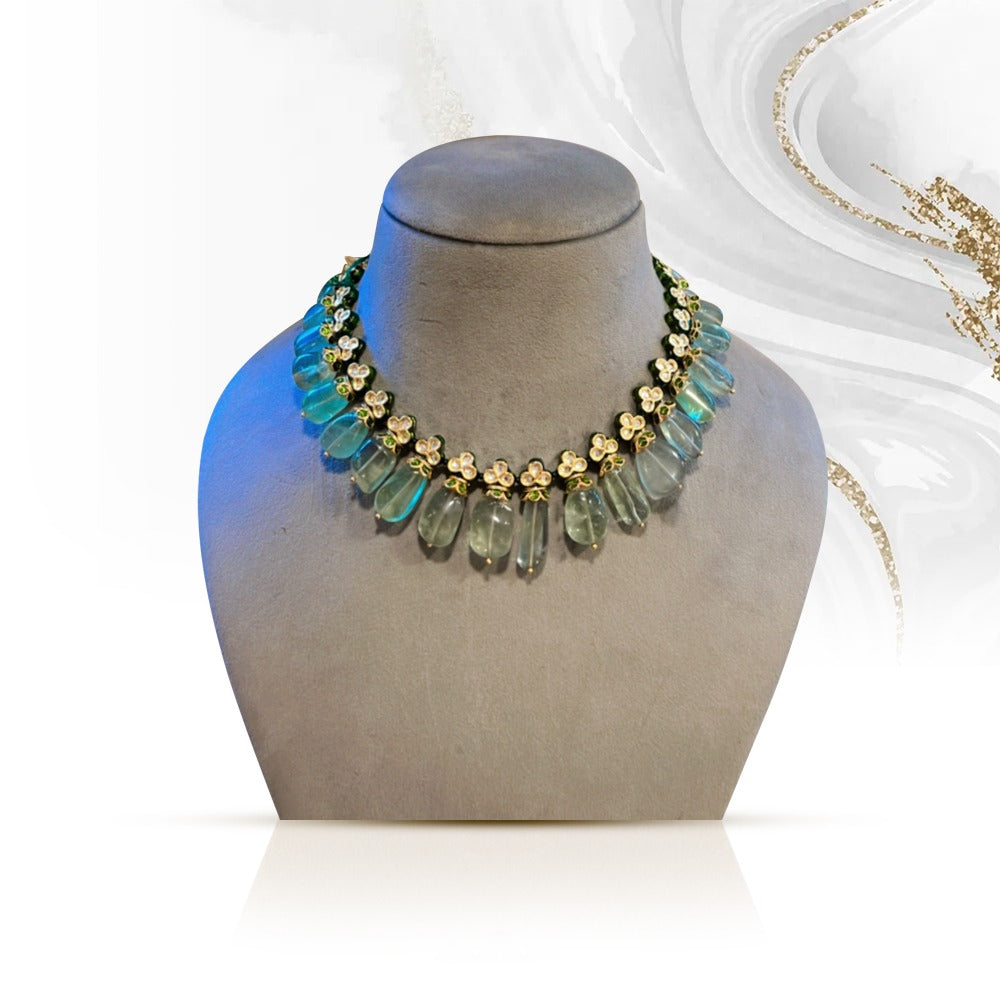 Shivani Girdhar in Vaani Fluorite Necklace Set