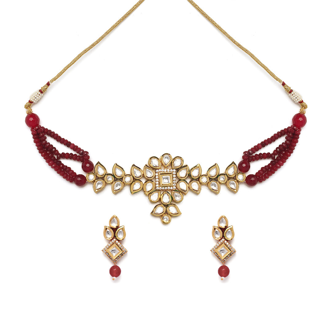 Uruvi Ruby Polki Choker Set