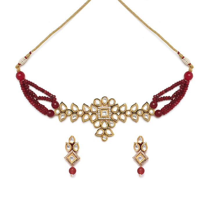 Uruvi Ruby Polki Choker Set