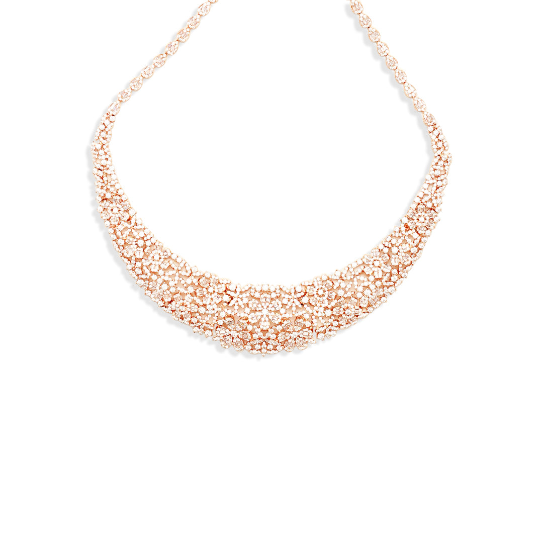 Florence Rose Gold Diamond Necklace Set