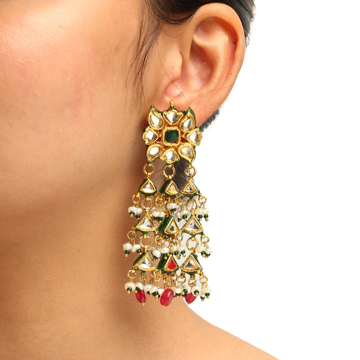 Eshana Polki and Pearl Earrings