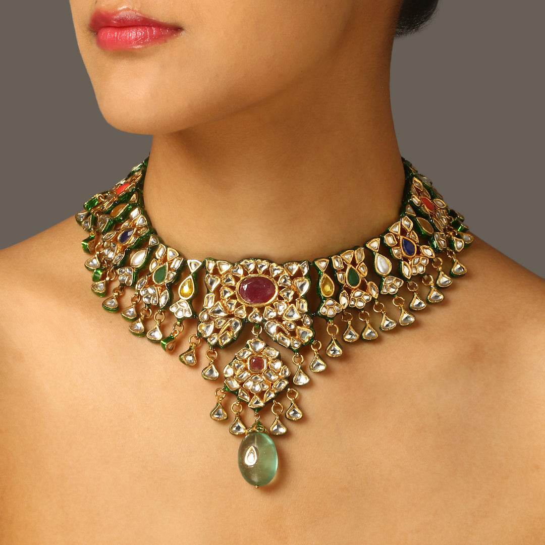 House of MISU in Devina Navratan Necklace Set