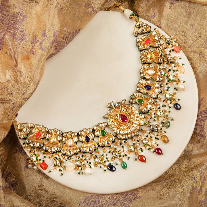 Kritika Khurana in Ikshita Navratan Necklace Set