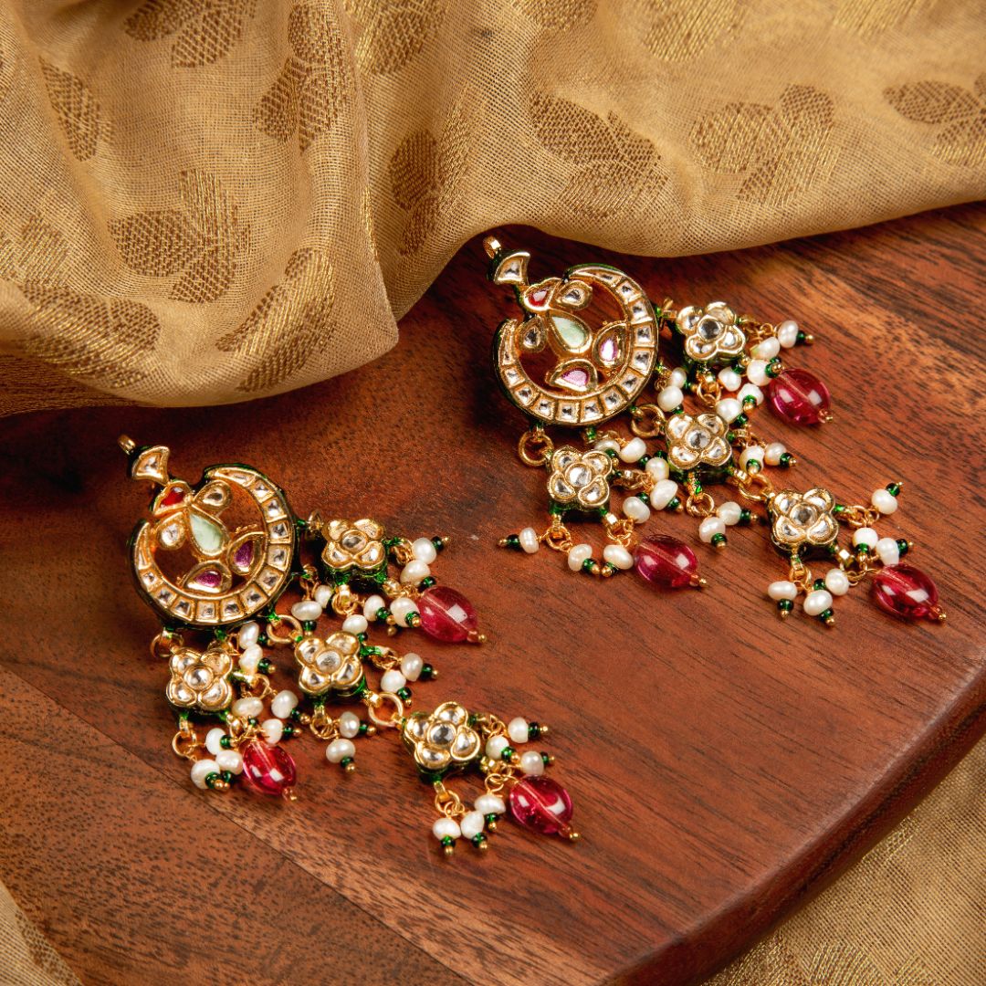 House of MISU in Gazal Ruby Polki Necklace Set