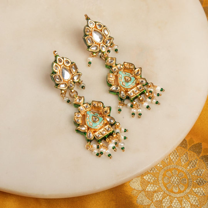 Himanshi Mint Green Meenakari Necklace Set