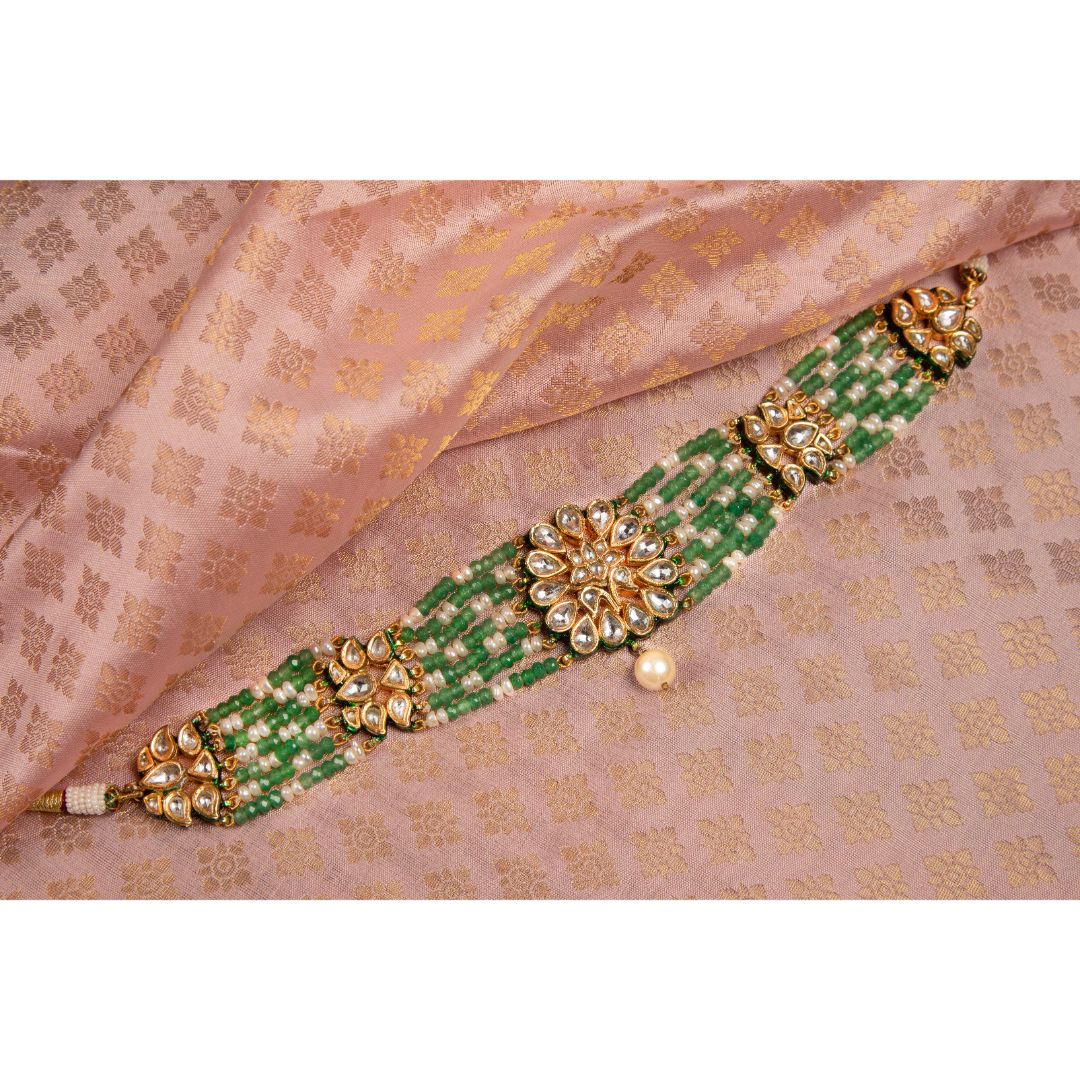 Hina Green Polki Choker Set